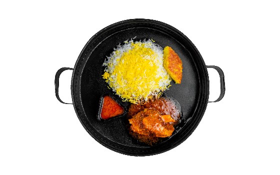 مینی پرس چلو گوشت بره سس پز
