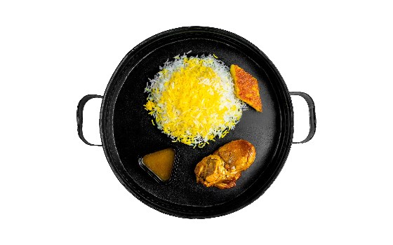 مینی پرس چلو گوشت بره زعفرانی