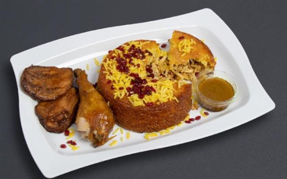ته چین زعفرانی قالبی مرغ