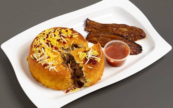 ته چین گوشت و بادمجان