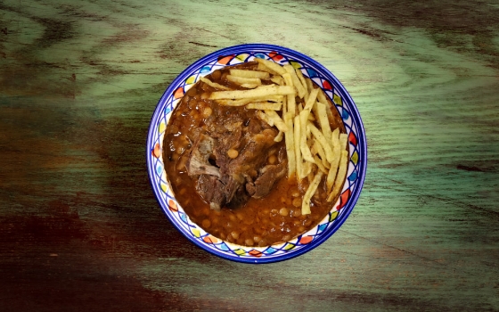 خوراک خورشت قیمه سیب زمینی مخصوص با گوشت گردن گوسف