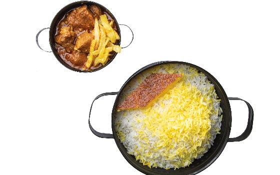 چلو خورش قیمه سیب زمینی