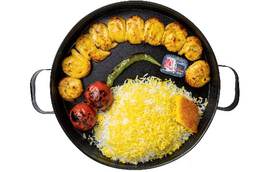 چلو جوجه کباب فیله حلزونی