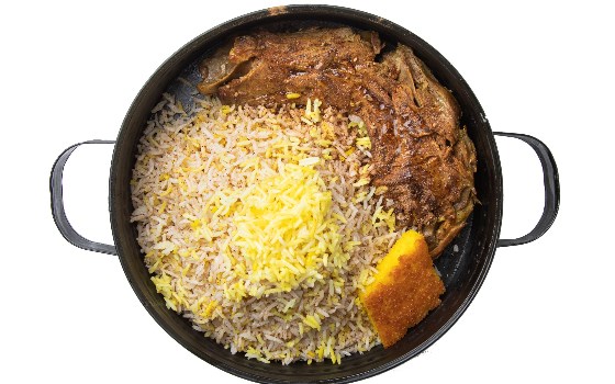 ترچین پلو با گوشت گردن با روغن کرمانشاهی