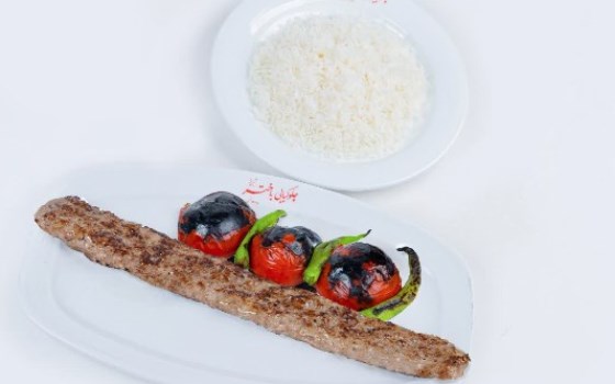 چلو کباب کوبیده (تک سیخ)
