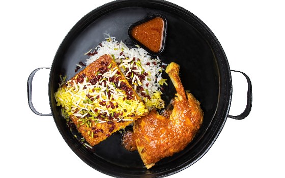 ته چین با مرغ ران